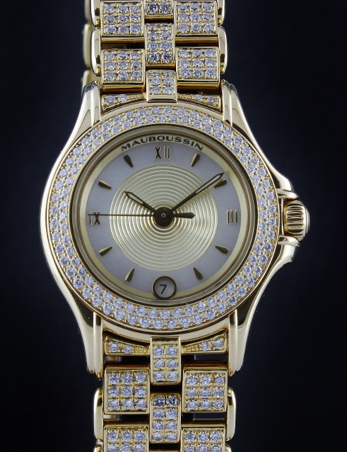 (image for) MAUBOUSSIN 18K YELLOW GOLD AUTOMATIC DIAMOND WATCH